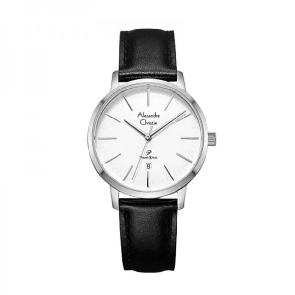 Alexandre Christie AC 1028 Silver White Leather Lady LDLSSSL